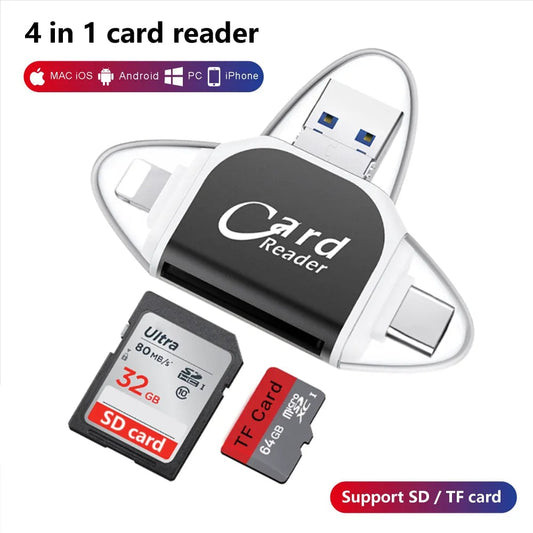 HOT SALE NOW-48% OFF - Multi-Port 4 in1 Universal SD TF Card Reader